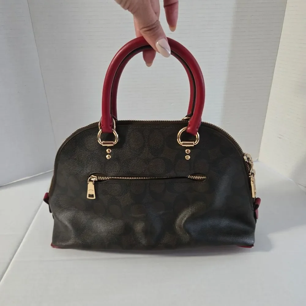 Coach Brown and Red Satchel